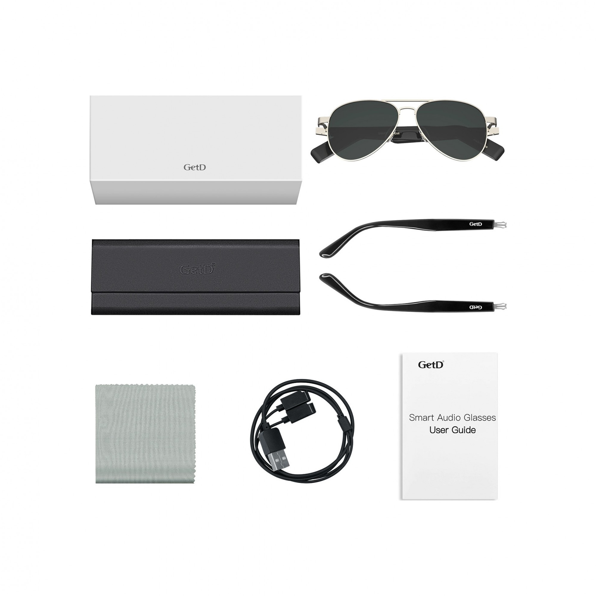 Смарт-очки Getd Aviator Classic Gold  ChatGPT, AI Real-time Translation